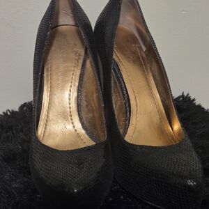BCBG Paris Black Textured Heels